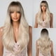thumbnail image 2 of Pelucas sintéticas de onda larga con flequillo para mujer, Peluca de cabello Natural, ombré, Rubio, negro, fiesta diaria, Cosplay, fibra resistente al calor, 2 of 4