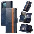 thumbnail image 1 of Case for Nokia G21 Cover Leather Wallet Folio Case Book Design Flip Magnetic Closure - Blue, 1 of 5