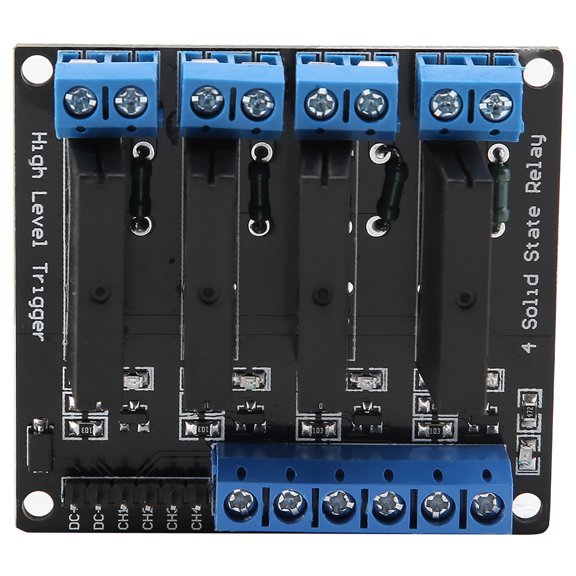 4 Channels Solid State Relay Module DC‑AC 5V High Level Trigger with Fuse 2A