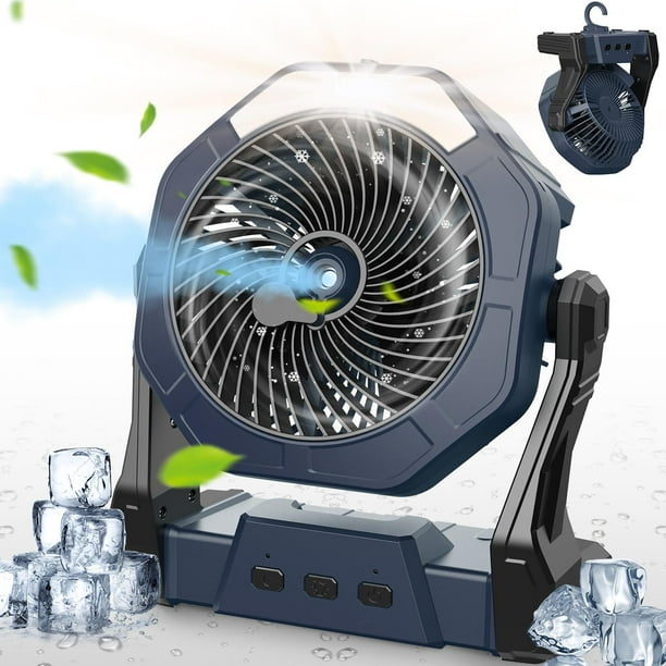 Ventilador nebulizador portátil Ausic de 8 pulgadas con luz de 250 ml y 10000 mAh