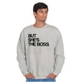 thumbnail image 5 of Funny Couples Set She's the Boss Men's Crewneck Sweatshirt Brisco Brands L, 5 of 7
