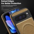 thumbnail image 5 of Dteck Magnetic Case for Google Pixel 9 Pro, Compatible with MagSafe, PU Leather TPU Bumper Shockproof Protective Cover with Kickstand,Desert Gold, 5 of 6