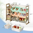 thumbnail image 2 of Toy Storage Organizer - Toy Organizers and Storage with Bookshelf, Toy Storage Shelf with 3 Shelves and 12 Storage Bins, Kids Bookshelf and Toy Storage for Kids Room, Playroom, Nursery, Multi color, 2 of 7