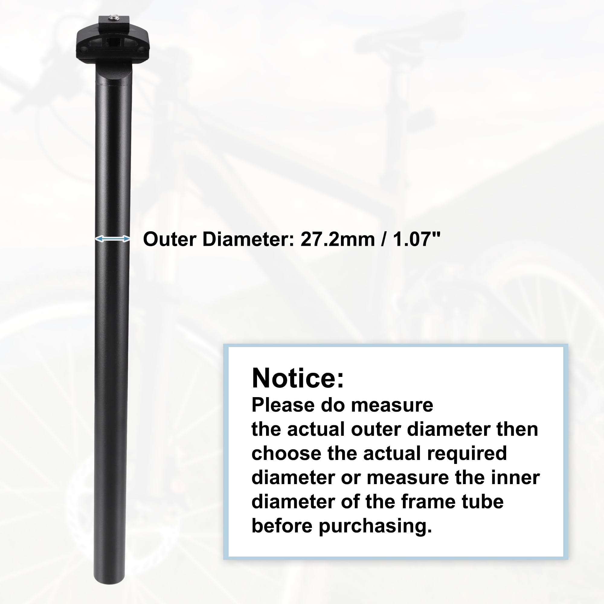 Unique Bargains Bike Seat Post Aluminum Alloy Bicycle Mountain Saddle Pole 27.2x450mm
