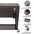 thumbnail image 6 of 80 Quart Rattan Rolling Cooler Cart, Portable Wicker Cooler Trolley, Beverage for Patio Pool Party, Ice Chest on Wheels with Shelf, Bottle Opener, Party Bar Cold Drink Beverage Cart Tub, B472, 6 of 9