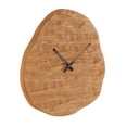 thumbnail image 6 of DecMode 19" Brown Wood Wavy Wall Clock with Black Accents, 6 of 8