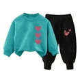 thumbnail image 4 of Toddler Girls 2 Piece Outfits Raglan Sleeve Sweatshirt and Sweatpants Tracksuits Sets 0-13Y,9-10 Years,H, 4 of 4