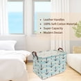thumbnail image 3 of Howarmer Rectangular Storage Basket, Collapsible Laundry Basket, Waterproof Canvas PE Coating Large Storage Bins Gift Baskets for Children, Office, Bedroom, Clothes,Toys - Blue Anchor, 3 of 6