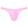 thumbnail image 5 of Traje de baño para hombre, traje de baño brillante con bolsa abultada, tangas, ropa interior de Color sólido, calzoncillos de cintura baja, bragas inferiores para tomar el sol, 5 of 5