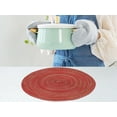 thumbnail image 4 of REGALWOVEN Farmhouse Placemats Set of 6 Woven Placemats for Dining Table Decor Indoor Outdoor Washable Kitchen Table Mat Wipe Clean Red 15x15in, 4 of 6