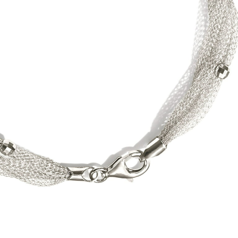 Ross-Simons Italian Sterling Silver Multi-Strand Mesh Necklace, Women's,  Adult