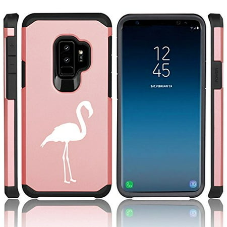 - For Samsung Galaxy Shockproof Impact Hard Soft Case Cover Flamingo (Rose Gold for Samsung Galaxy S9+ (Plus))