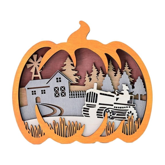 Wooden Pumpkin Festival Decoration Unique Tabletop Display Seasonal Centerpieces