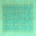 thumbnail image 1 of Ahgly Company Indoor Square Oriental Turquoise Blue Modern Area Rugs, 8' Square, 1 of 4