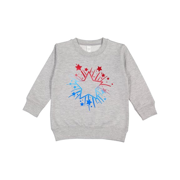 Inktastic Fourth of July Star Firework Toddler Sweatshirt