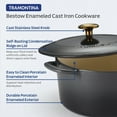 thumbnail image 3 of Tramontina Bestow 5.5-Quart Enameled Cast Iron Round Dutch Oven with Lid, Smoke with Gold Stainless Steel Knob, Oven-Safe, 3 of 8