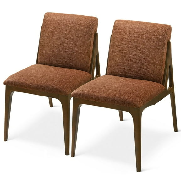 Ashcroft Furniture DCH00402902 Grivelle Fabric Dining Chair, Orange - Set of 2