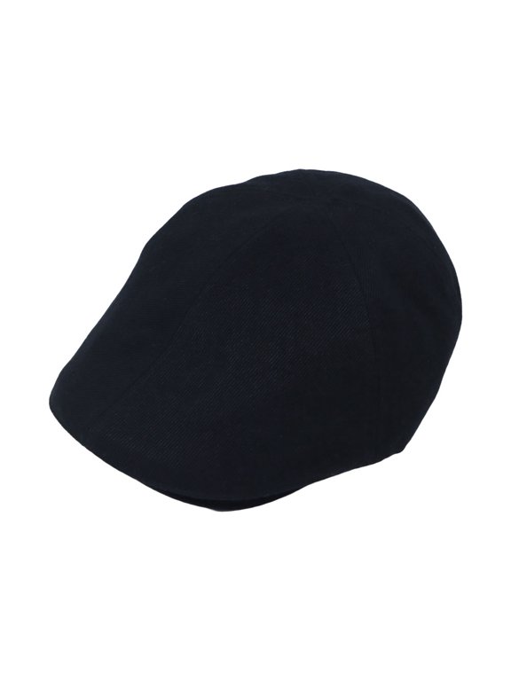 Mens Wool Flat Cap Lightweight Newsboy Ivy Gatsby Hat SL31425 (Black)