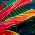 thumbnail image 4 of Manfei Hawaiian Leaves Shower Curtain 72Wx84L,Tropical Botanical Plants Bathroom Shower Curtain, 4 of 6