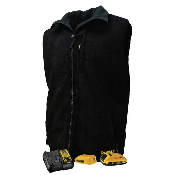 20V MAX Lithium-Ion Reversible Heated Fleece Vest Kit - Large, Black