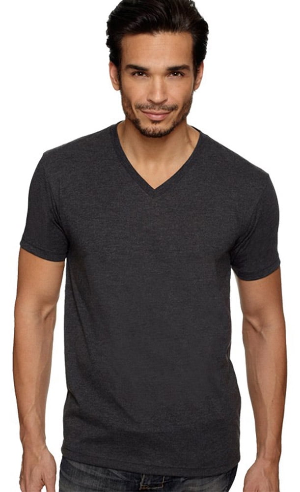 Next Level Mens CVC V-Neck Tee 6240-Black-Large 12 Pack