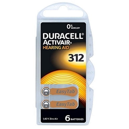 Duracell Hearing Aid Batteries Size 312, 60 Batteries Total.