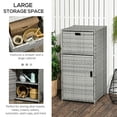 thumbnail image 4 of Grey PE Rattan Outdoor Storage Cabinet - Patio Towel Rack with Drawer - 23.6" x 23.6" x 47.2" - Ideal for Pool, Spa, Backyard & Deck Use, 4 of 7
