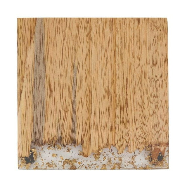 SARO CO235.GL Sous-Verres à Boire avec Bois & Résine - Lot de 4