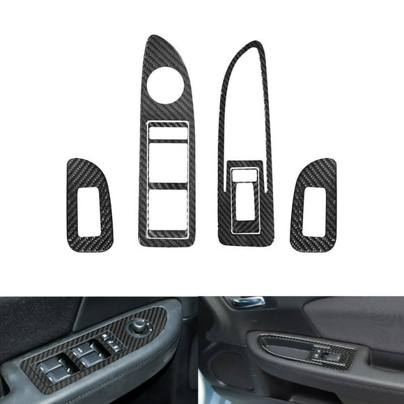 6Pcs Carbon Fiber Door Control Panel Cover Trim for Chrysler 200 2011-2014