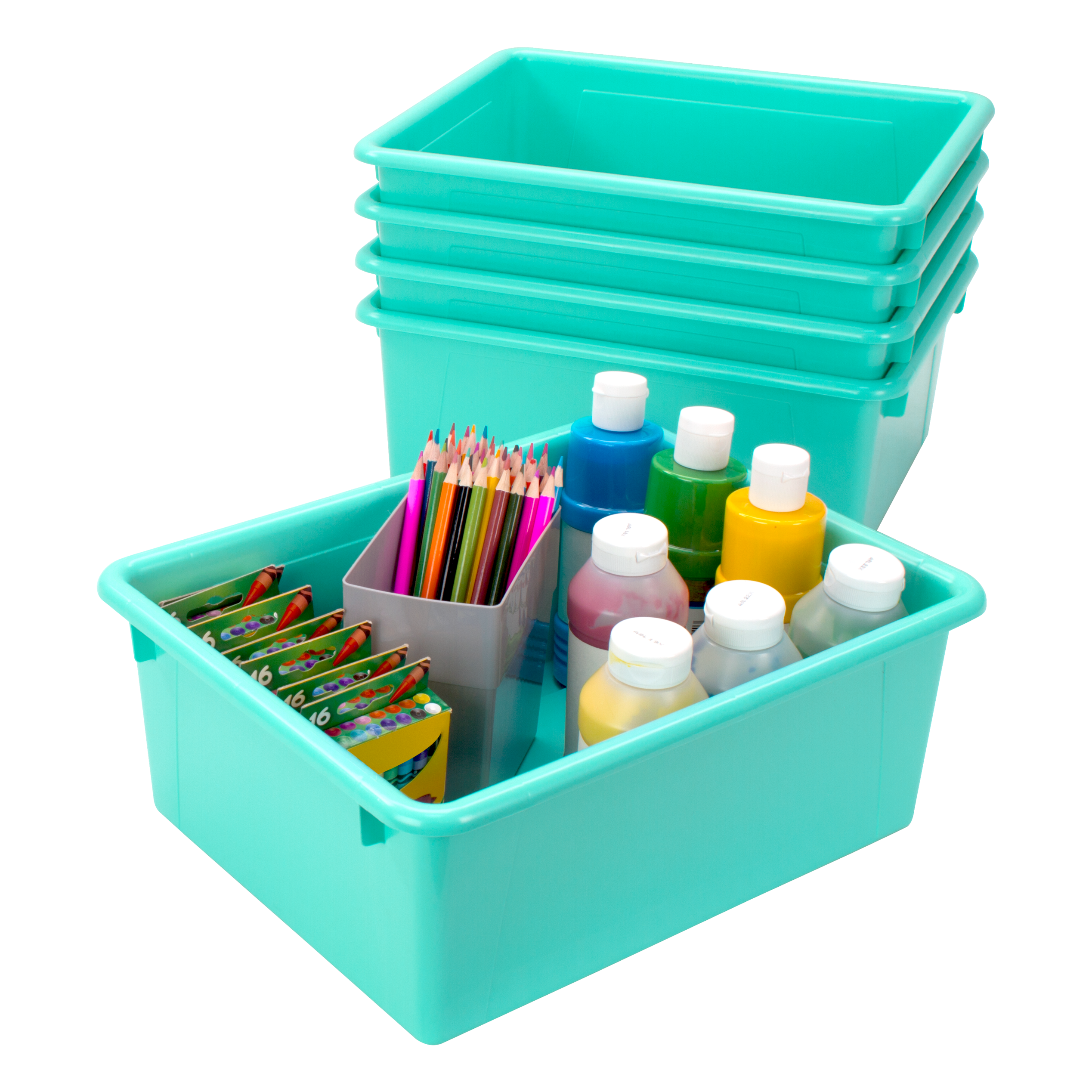 Storex Sorting and Crafts Tray, 8 x 9.5 Inches, Assorted Colors, 48-Pack