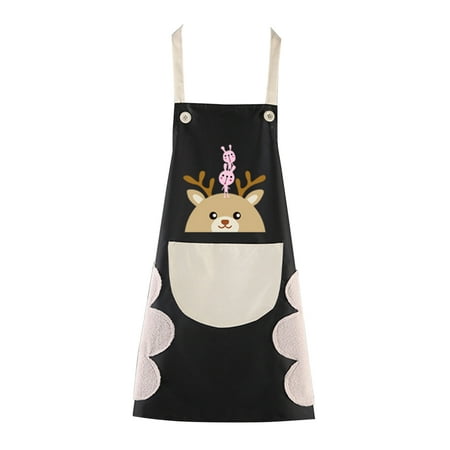 

Hloma Waterproof Anti-Stain Cartoon Deer Apron Home Kitchen Cooking Baking Cleaning Bib