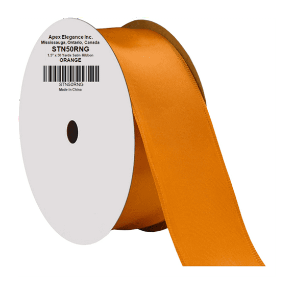 Orange Satin 1.5" Wide 50 Yards Ribbon