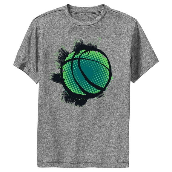 Boy's Lost Gods Painted Basketball Performance Graphic Tee Charcoal Heather Medium