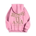thumbnail image 6 of Women's Hoodies Sporty Pullover Quarter Zip Fit Women's Letter Print Hoodies Long Sleeved With Pockets Hoodie, 6 of 7