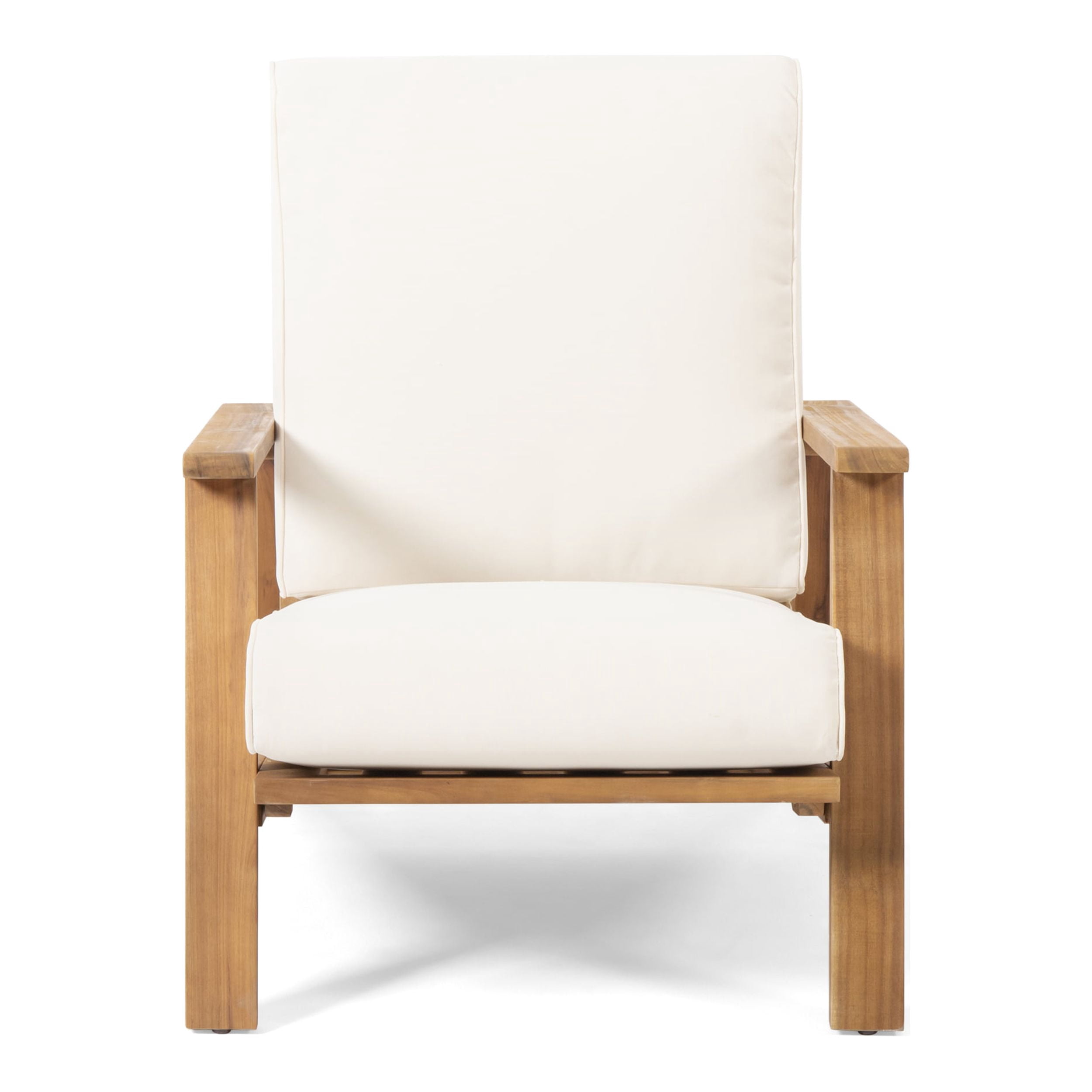 Euroco Outdoor Adirondack Chair Set with Cushions, Contemporary Acacia Wood Lounge Chairs with Sloped Back and Water-Resistant Cushions for Patio, Deck, or Garden