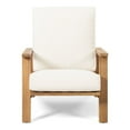 thumbnail image 4 of GDF Studio Youssef Outdoor Acacia Wood Club Chairs with Cushions, Set of 2, Teak and Beige, 4 of 10