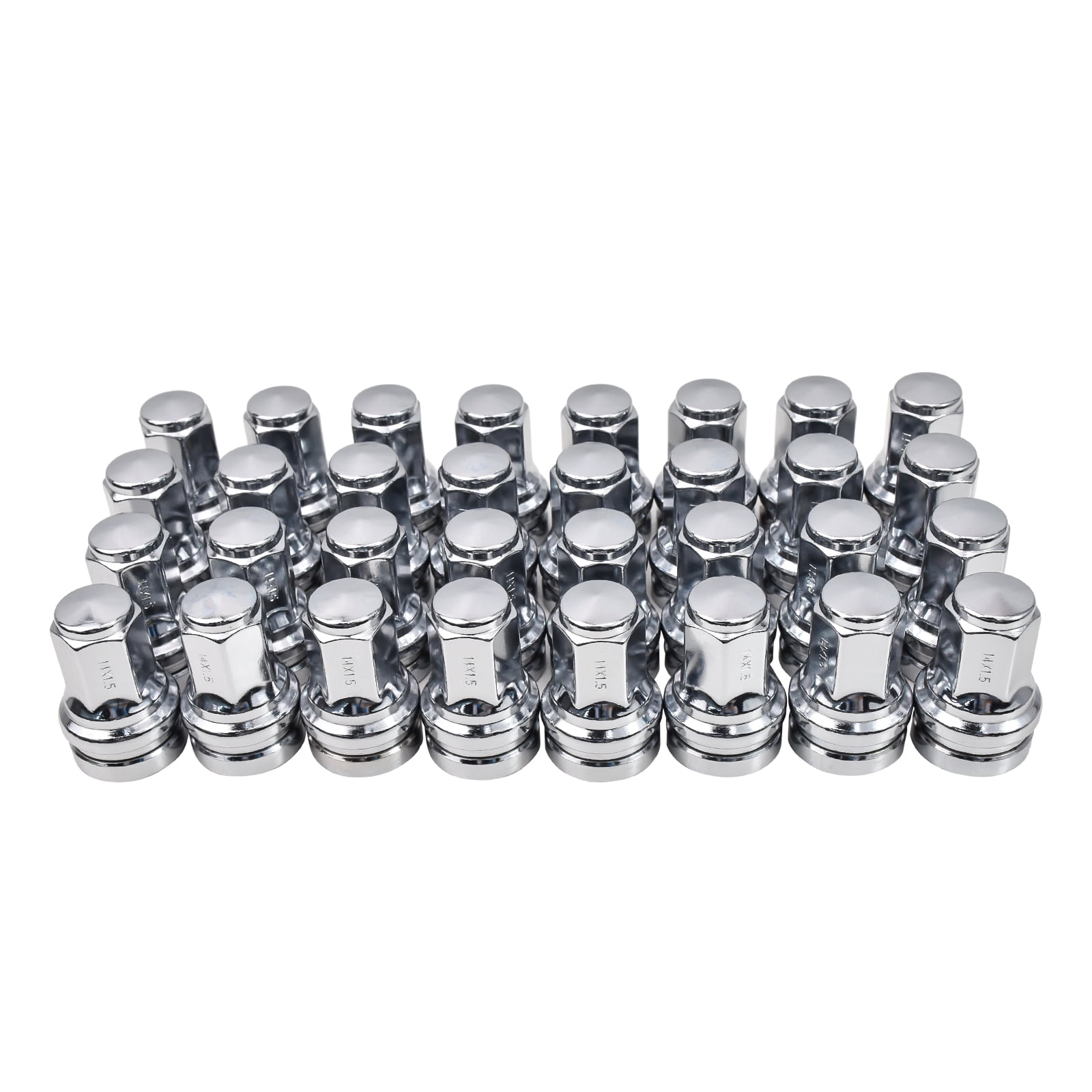 Hex Autoparts (32PCS) 14x1.5 Flat Washer Lug Nuts for Ford Super Duty F-250 F-350 450 HCPZ-1012-B