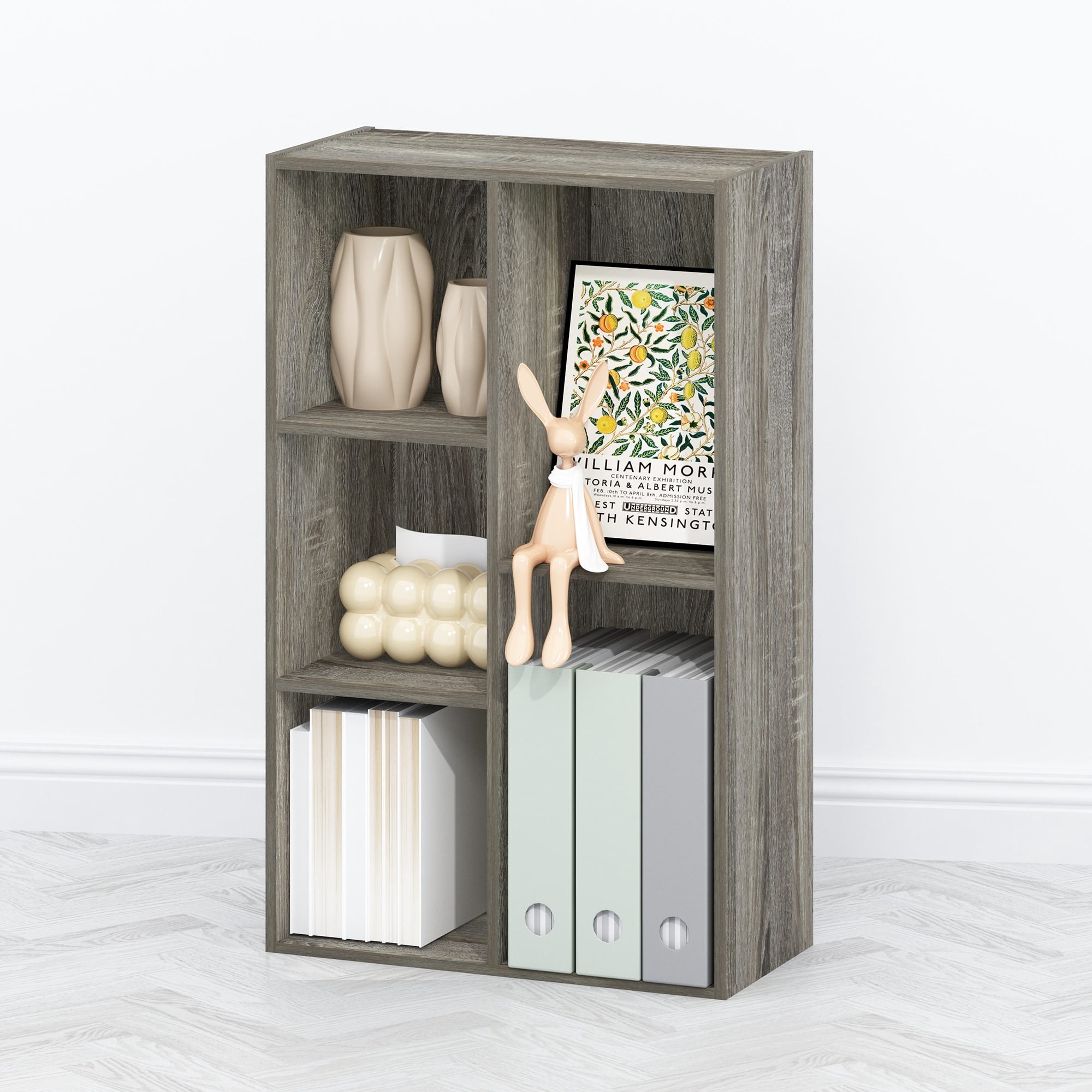Furinno Tomi Organizer Bookcase, Bookshelf, 5-Cube, French Oak