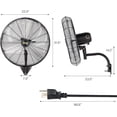 thumbnail image 6 of PEXMOR 30" Wall Mounted Fan, 10600 CFM High Velocity Industrial Fan with Controller, 70° Angle Oscillating for Warehouse, Workshop, Gym, 2 Pack, 6 of 14