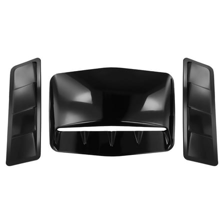 Universal Gloss-Black Car Vent Decorative Air Flow intake Bonnet Hood Scoop Cover Set 3Pcs Accessories for Vehicles by Coconut Ok