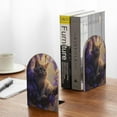 thumbnail image 5 of Easygdp Purple Flower Lazy Cat 2 Pcs Bookend Large Capacity Office Book Ends for Home Office Library School Study Decoration, 5 of 8