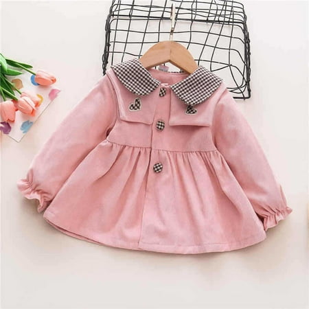 

Hunpta Toddler Girls Winter Long Sleeve Fashion Love Plaid Dress Princess Dress For Kids Clothes