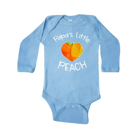 

Inktastic Papa s Little Peach Cute Peach Heart Gift Baby Boy or Baby Girl Long Sleeve Bodysuit