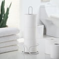 thumbnail image 2 of SunnyPoint Compact Toilet Paper Roll Holder Stand – Heavy Gauge Wire, Holds 3 Jumbo or Standard Rolls, Rust-Resistant, Free-Standing Storage for Bathroom –White, 2 of 4