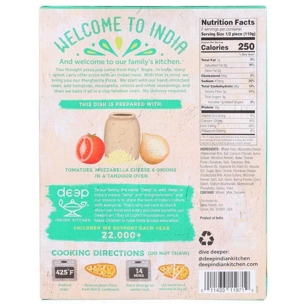 Deep Indian Kitchen Margherita Naan Pizza, 7.8 Ounce -- 12 per case.