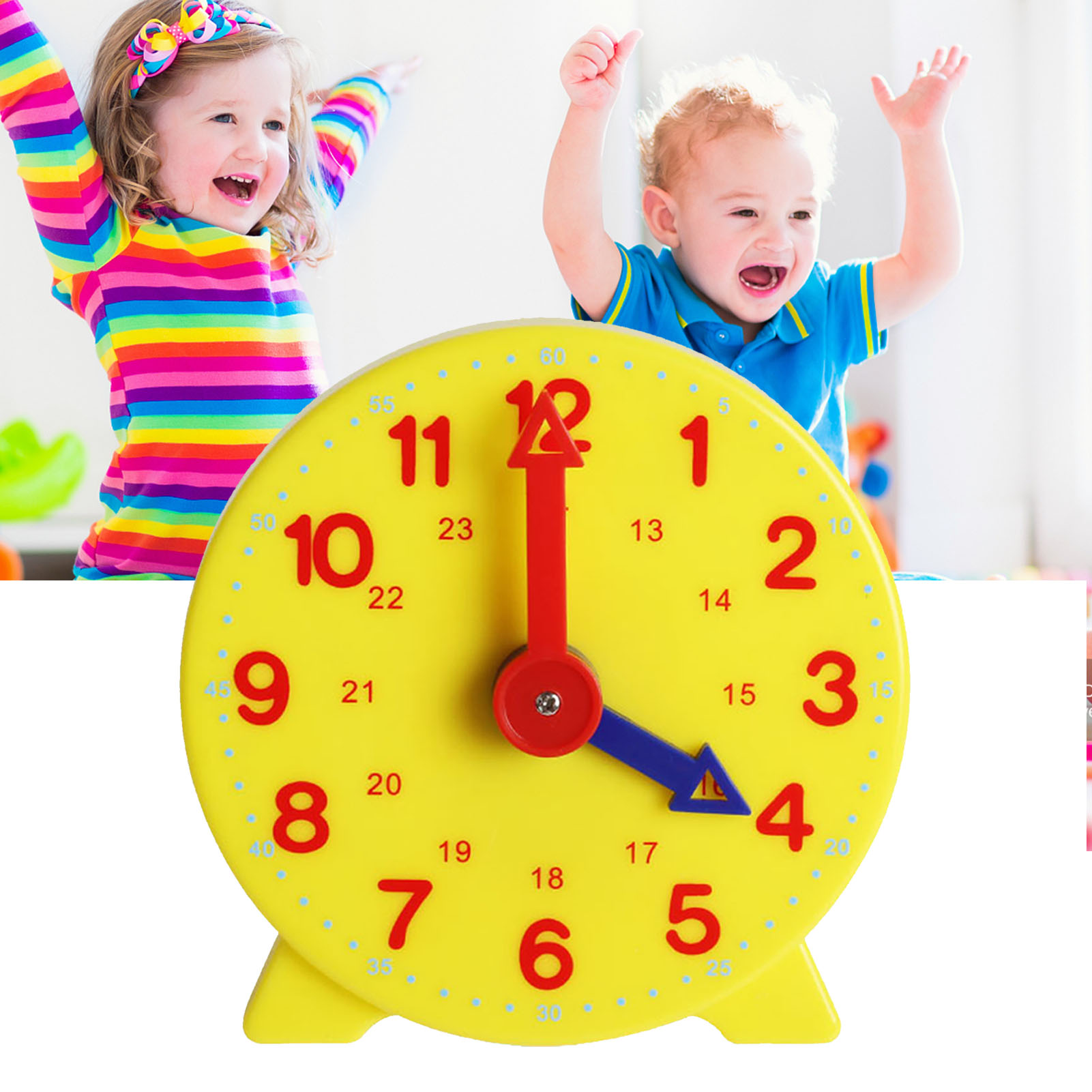 VEAREAR 10cm Plastic Clock Model Early Education Learning Kids Children Toy - image 5 of 6