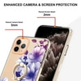 thumbnail image 3 of Allytech Floral Series Soft TPU Back Cover Ring Holder Kickstand Bumper Translucent Shockproof Slim Shell Cell Phone Case Cover for Apple iPhone 11 Pro Max, Purple Flower, 3 of 4