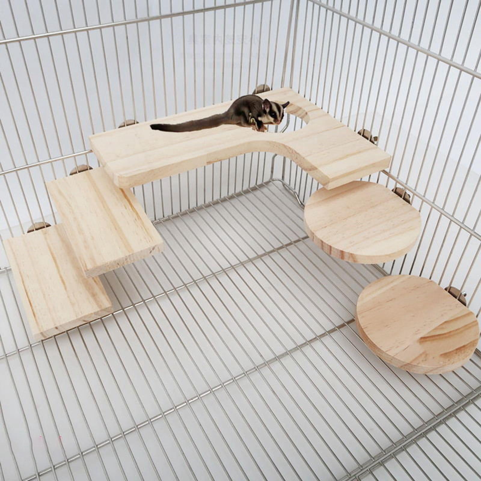 YWMJZEU 5Pcs Hamster Cage Set Pet Cage Playground Wood Pet Cage for Parrot Small Animals