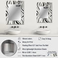 thumbnail image 4 of Designart "Zebra Elegance In Monochrome" Abstract Wall Mirror, Printed White Wall Mirror, Modern Bathroom Wall Mirror, Decorative Abstract Mirror - 24x32 Inch, 4 of 5