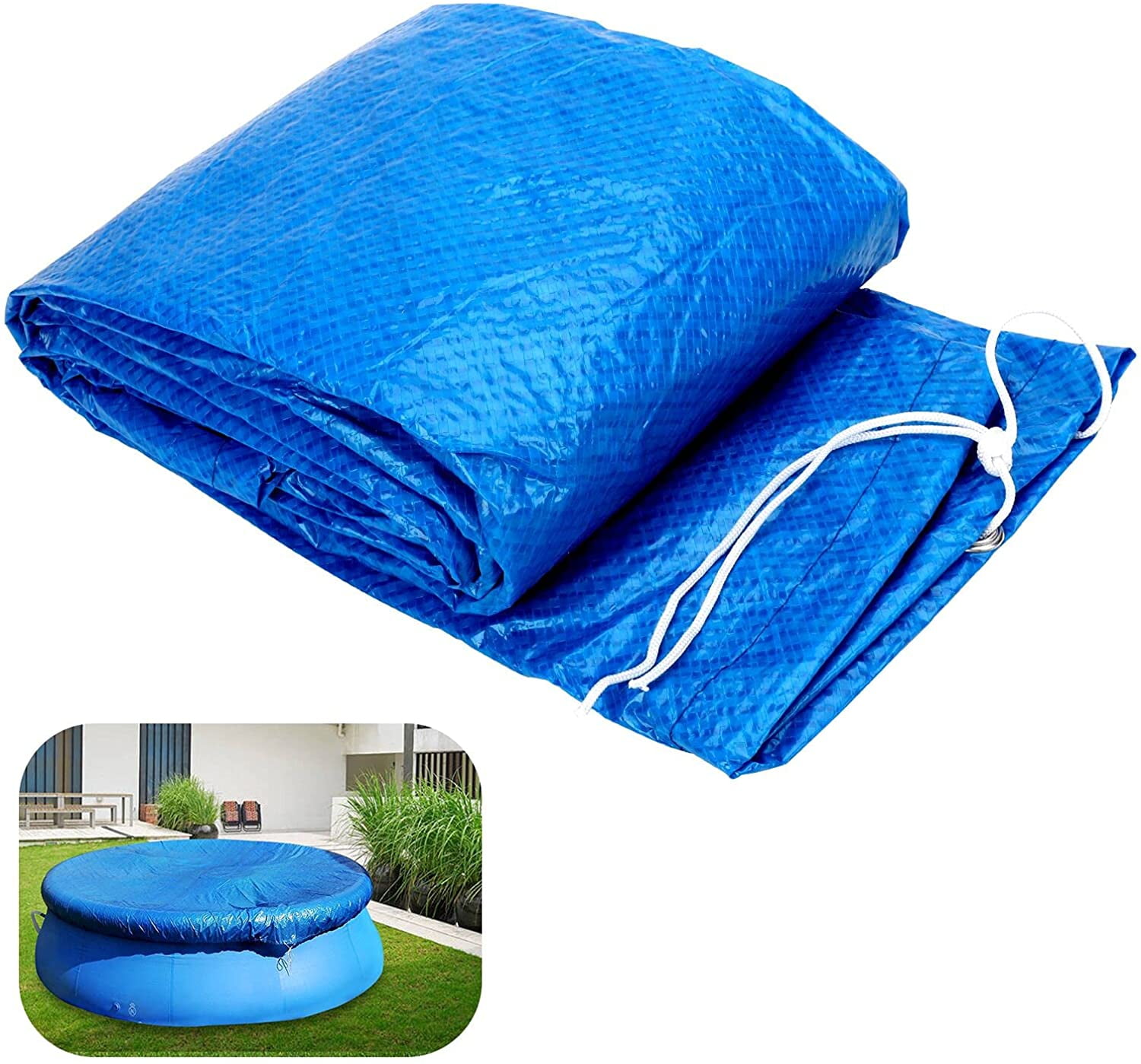 Round Swimming Pool Solar Cover,Durable Dustproof Rainproof Pool Cover